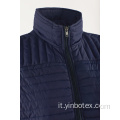 Gilet leggero trapuntato blu scuro con collo in piedi